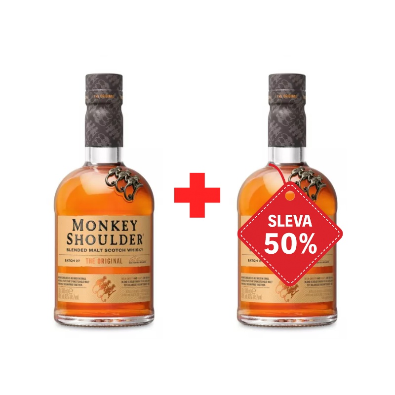 Monkey Shoulder 0,7L 40% AKCE 1+1 s druhou lahví za polovinu