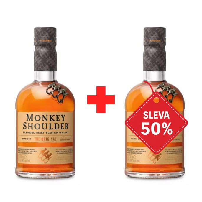 Monkey Shoulder 0,7L 40% AKCE 1+1 s druhou lahví za polovinu