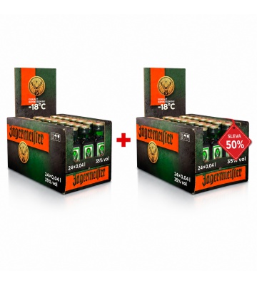 Výhodný balíček: 24x Jägermeister 0,04L + 24x Jägermeister 0,04L za polovinu