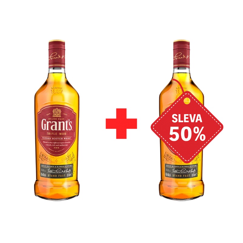 Grant´s Triple Wood 0,7L 40% AKCE 1+1 s druhou lahví za polovinu