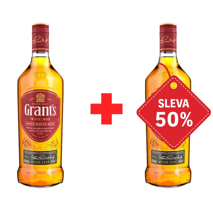 Grant´s Triple Wood 0,7L 40% AKCE 1+1 s druhou lahví za polovinu