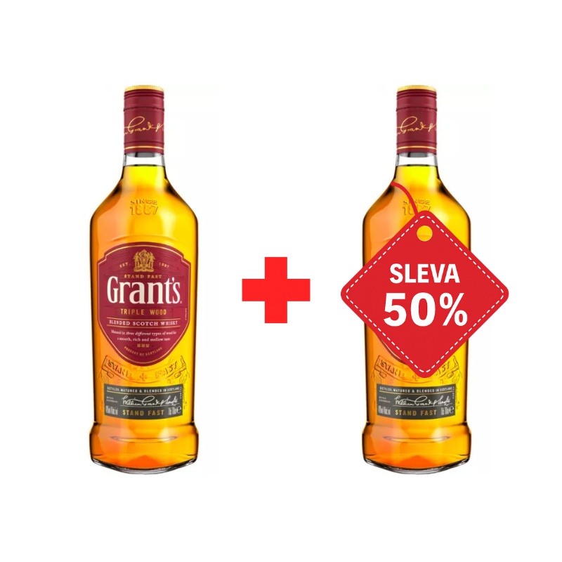 Grants Triple Wood 40% 0,5L AKCE 1+1 s druhou lahví za polovinu