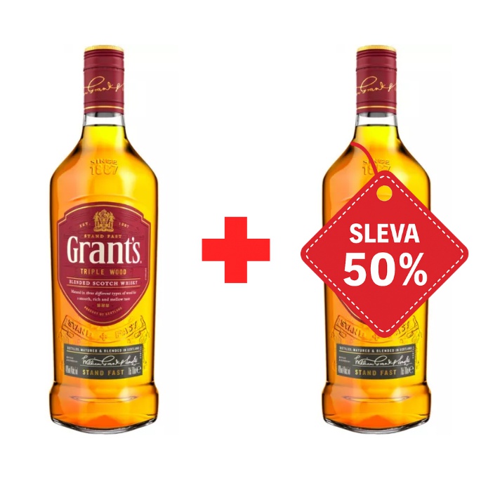 Grants Triple Wood 40% 0,5L AKCE 1+1 s druhou lahví za polovinu