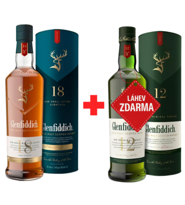 Akce 1+1: Glenfiddich 18YO 0,7L 40% + Glenfiddich 12YO 0,7L 40% ZDARMA