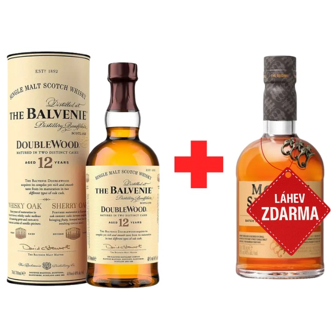 Akce 1+1: Balvenie 12YO Doublewood 0,7L 40% + Monkey Shoulder 0,7L 40% ZDARMA